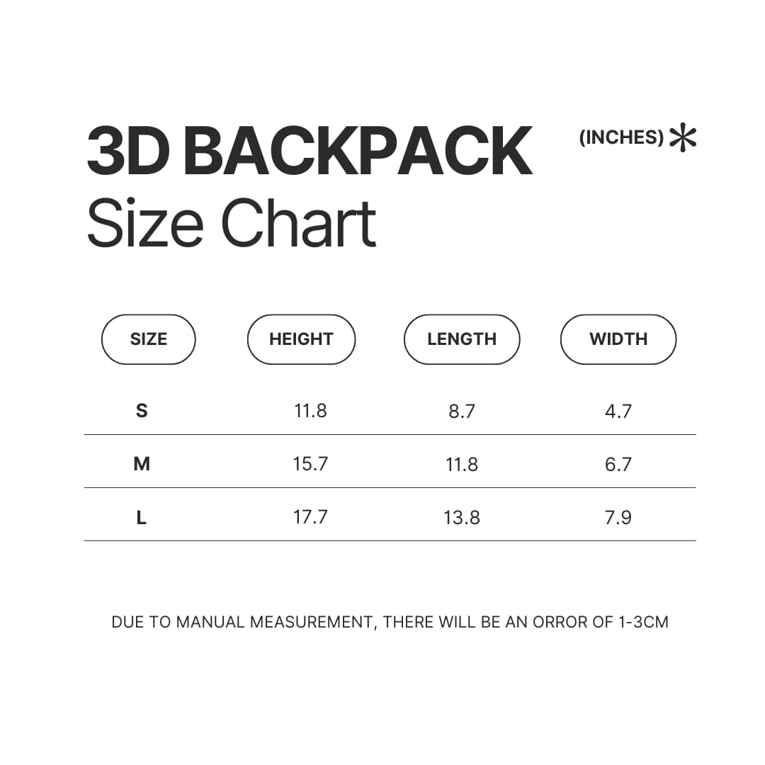 3D Backpack Size Chart - Demon Slayer EU Store
