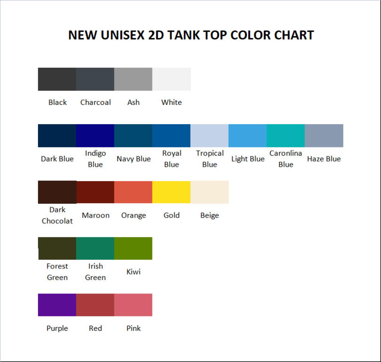 tank top color chart - Demon Slayer EU Store