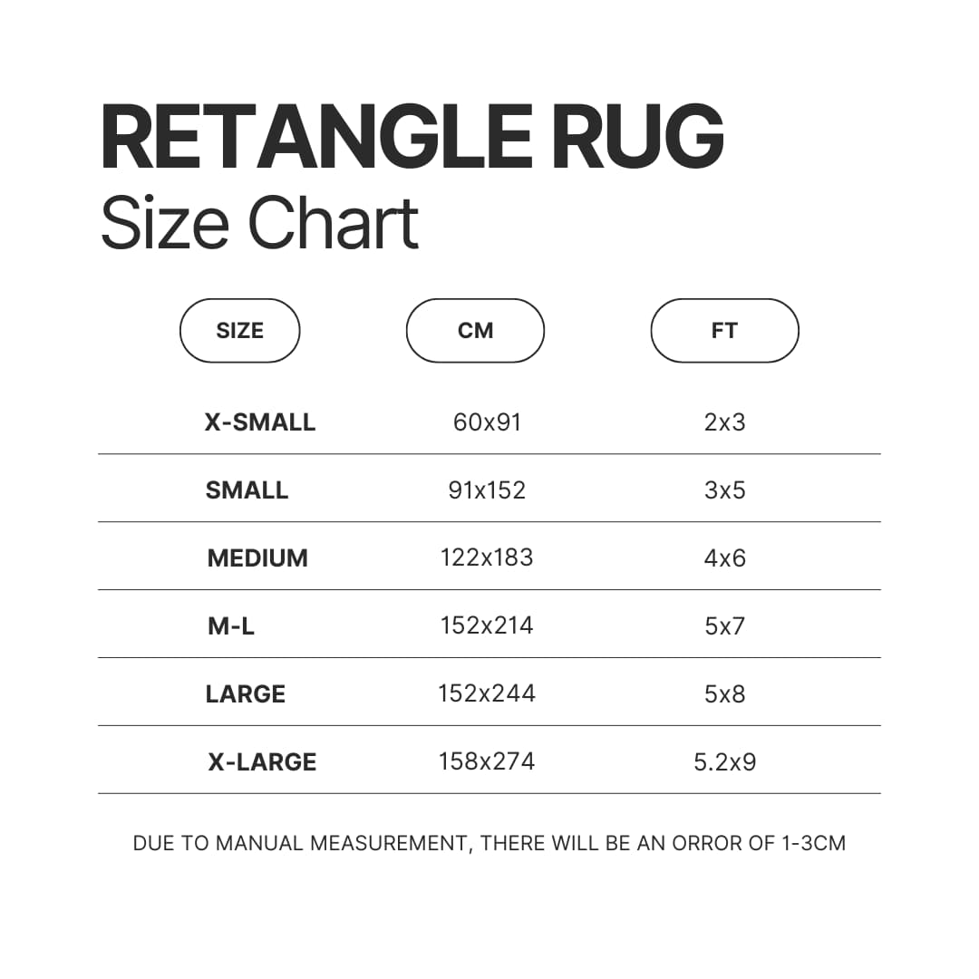 Retangle Rug Size Chart - Demon Slayer EU Store
