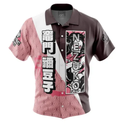 Kamado Nezuko Demon Slayer Button Up Hawaiian Shirt