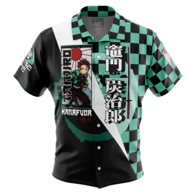 Kamado Tanjiro Demon Slayer Button Up Hawaiian Shirt