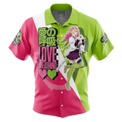 Mitsuri Kanroji V2 Demon Slayer Button Up Hawaiian Shirt