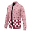 Nezuko Kamado Pattern V2 Demon Slayer Varsity Jacket 3L F RIGHT Mockup - Demon Slayer EU Store