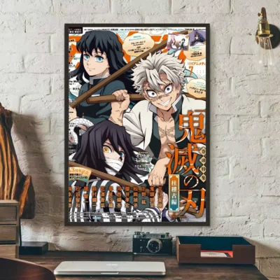 Fierce Nezuko Dark Demon Wall Art