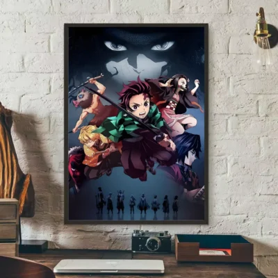 Burning Rengoku Flame Heart Wall Art