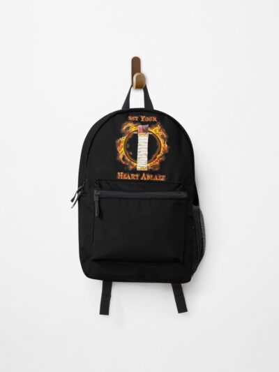 Set Your Hear Ablaze Flame Font Backpack
