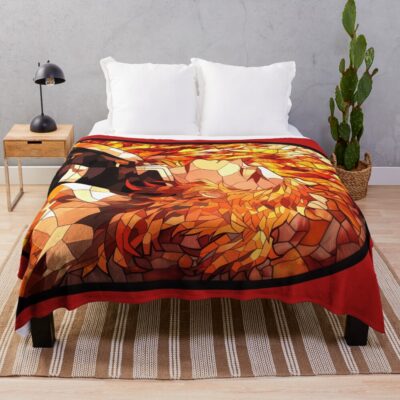 Stained Glass Flame Slayer Throw Blanket