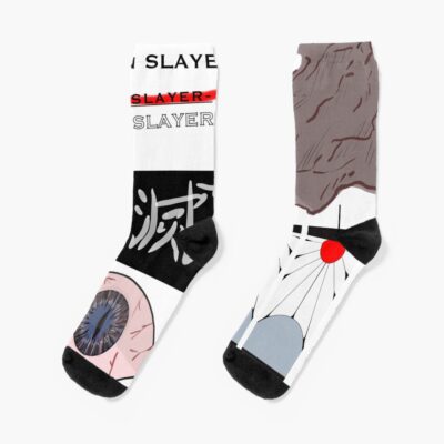 Demon Slayer Sticker Fan Art Season One Theme Socks